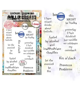 AALL & CREATE AALL & CREATE JANET KLEIN #1383 MISS DEE ON DRINKING A6 CLEAR STAMP SET
