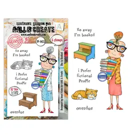 AALL & CREATE AALL & CREATE JANET KLEIN #1433 DEE IS BOOKED A7 CLEAR STAMP SET