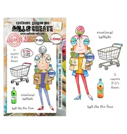 AALL & CREATE AALL & CREATE JANET KLEIN #1434 DEE SHOPS A7 CLEAR STAMP SET