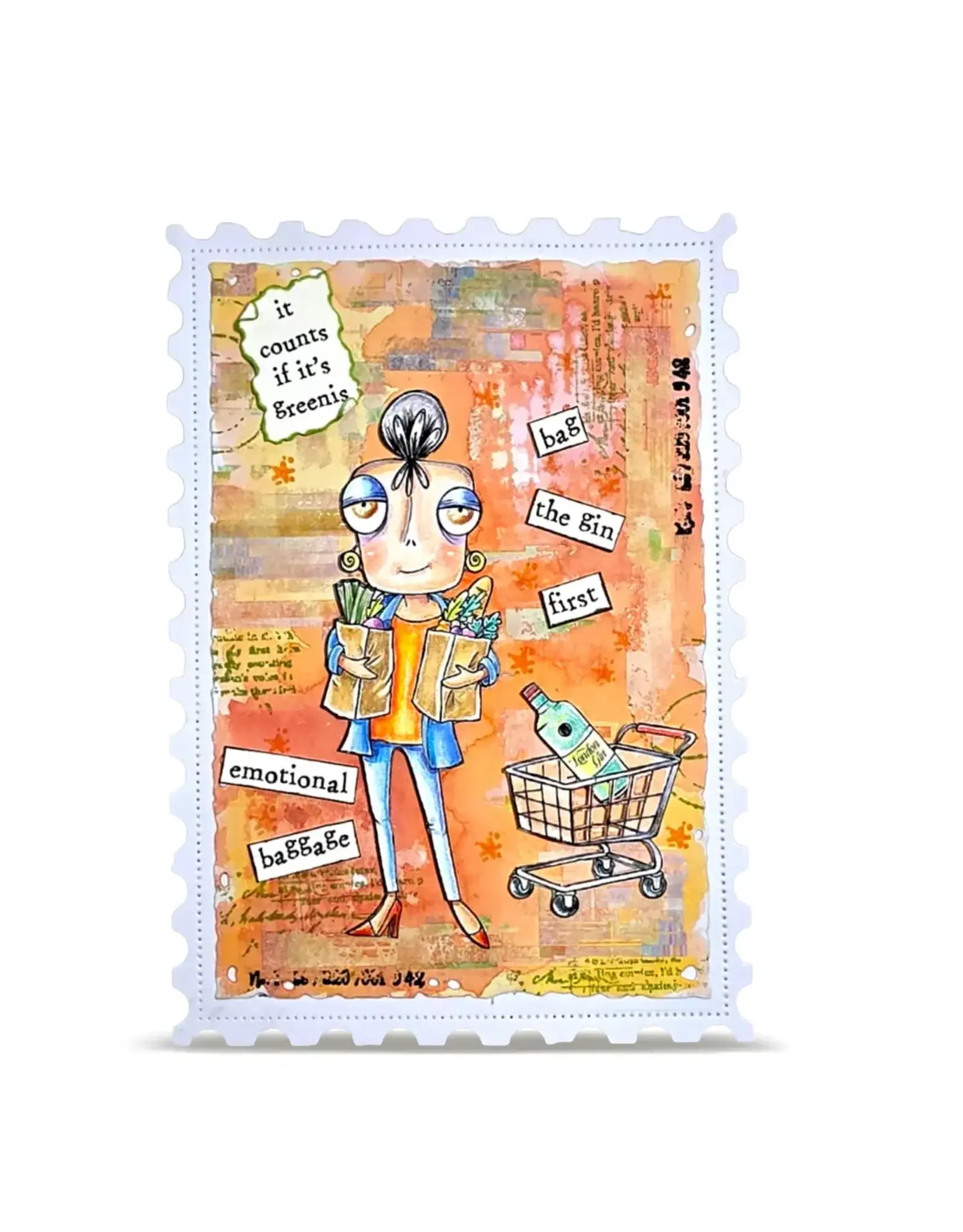 AALL & CREATE AALL & CREATE JANET KLEIN #1434 DEE SHOPS A7 CLEAR STAMP SET