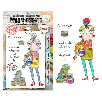 AALL & CREATE AALL & CREATE JANET KLEIN #1438 PURR-PLEXED DEE A7 CLEAR STAMP SET