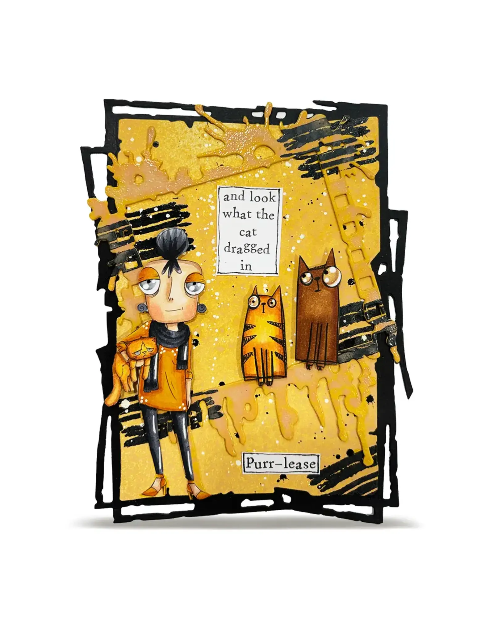 AALL & CREATE AALL & CREATE JANET KLEIN #1438 PURR-PLEXED DEE A7 CLEAR STAMP SET