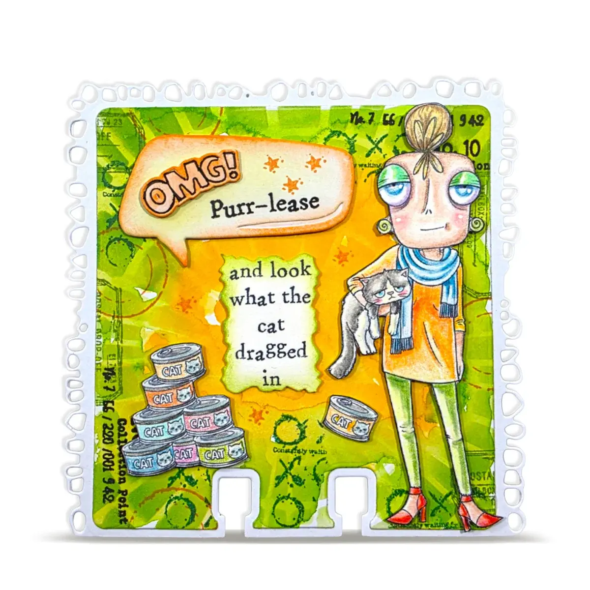AALL & CREATE AALL & CREATE JANET KLEIN #1438 PURR-PLEXED DEE A7 CLEAR STAMP SET