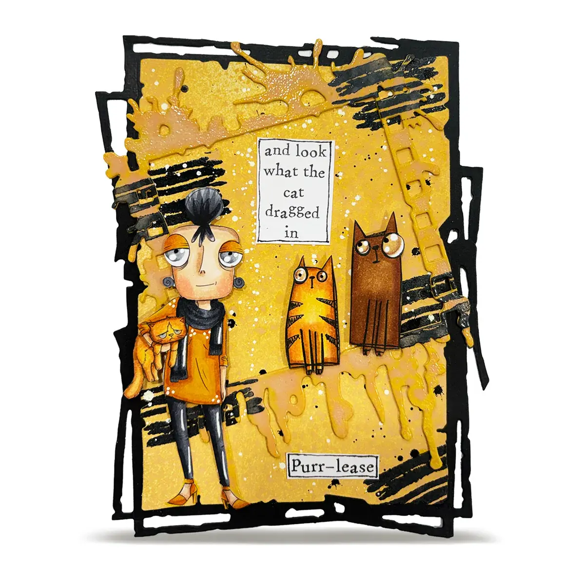 AALL & CREATE AALL & CREATE JANET KLEIN #1438 PURR-PLEXED DEE A7 CLEAR STAMP SET
