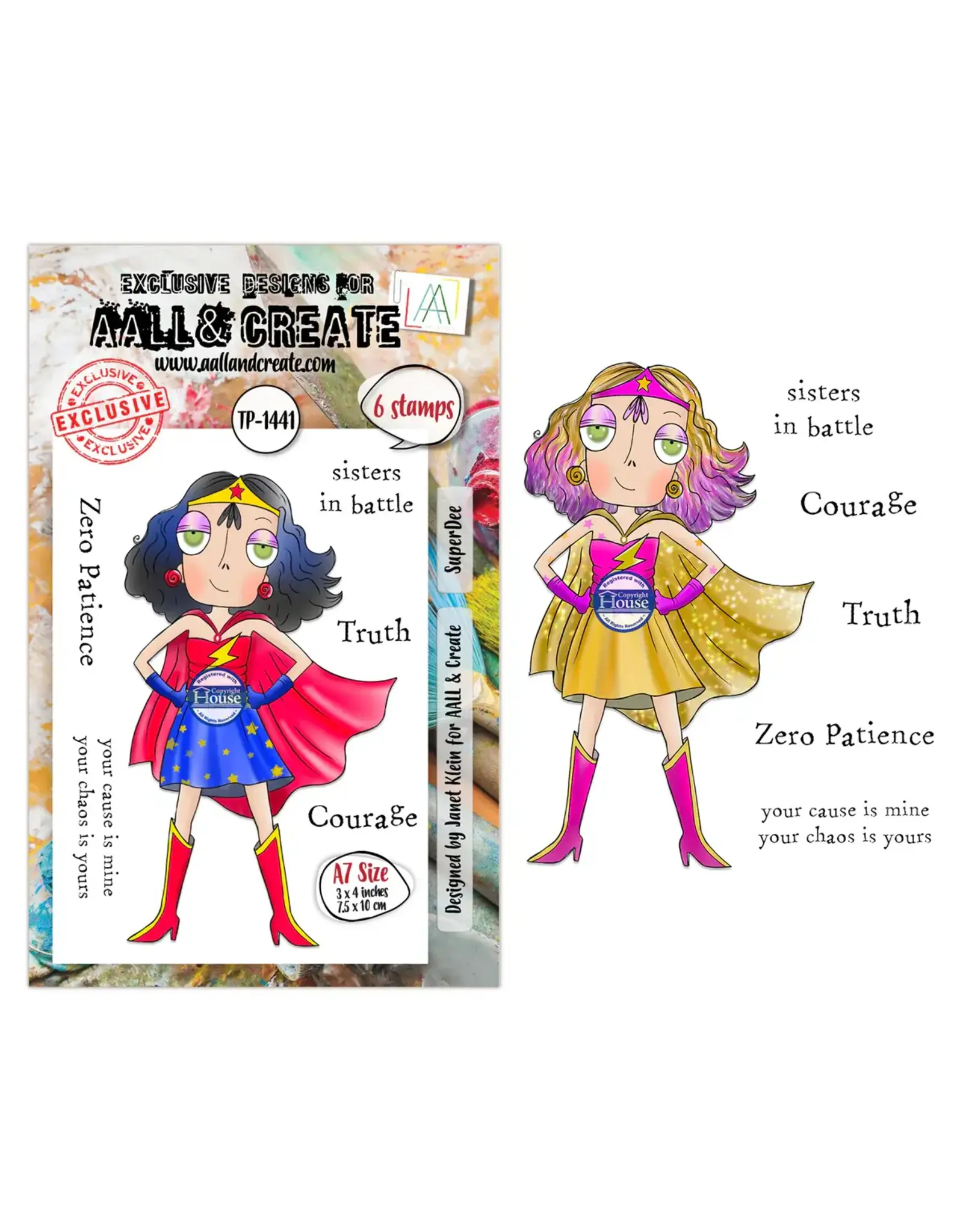 AALL & CREATE AALL & CREATE JANET KLEIN #1441 SUPERDEE A7 CLEAR STAMP SET