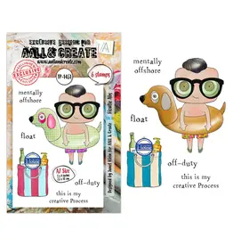 AALL & CREATE AALL & CREATE JANET KLEIN #1451 FLOATIE ABS A7 CLEAR STAMP SET