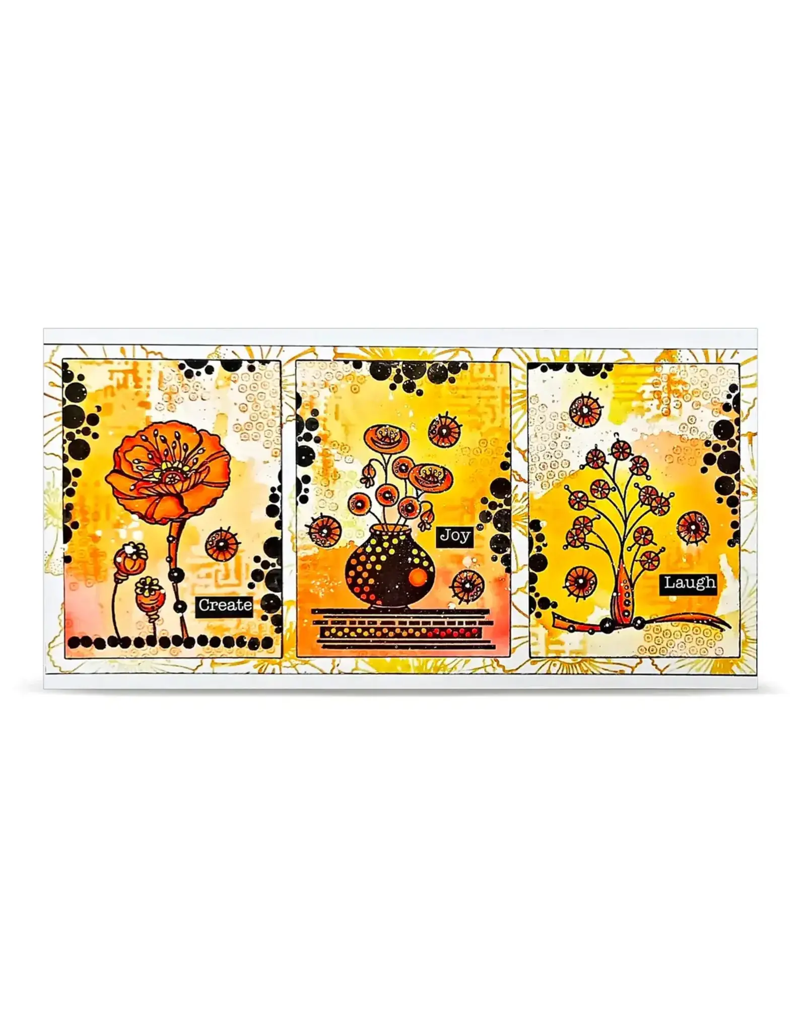 AALL & CREATE AALL & CREATE AZ LINE #1477 FUNNY COQUELICOTS A6 CLEAR STAMP SET