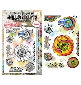 AALL & CREATE AALL & CREATE AZ LINE #1478 GRAPHIC COQUELICOTS A6 CLEAR STAMP SET