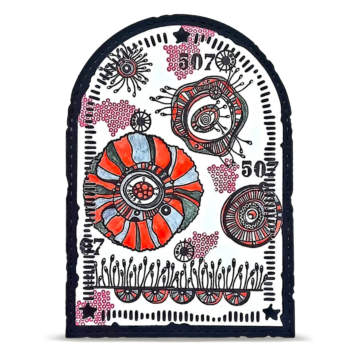 AALL & CREATE AALL & CREATE AZ LINE #1478 GRAPHIC COQUELICOTS A6 CLEAR STAMP SET