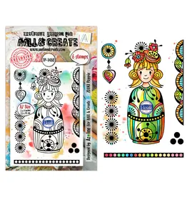 AALL & CREATE AALL & CREATE AZ LINE #1480 ZOUKI POPPIE A7 CLEAR STAMP SET
