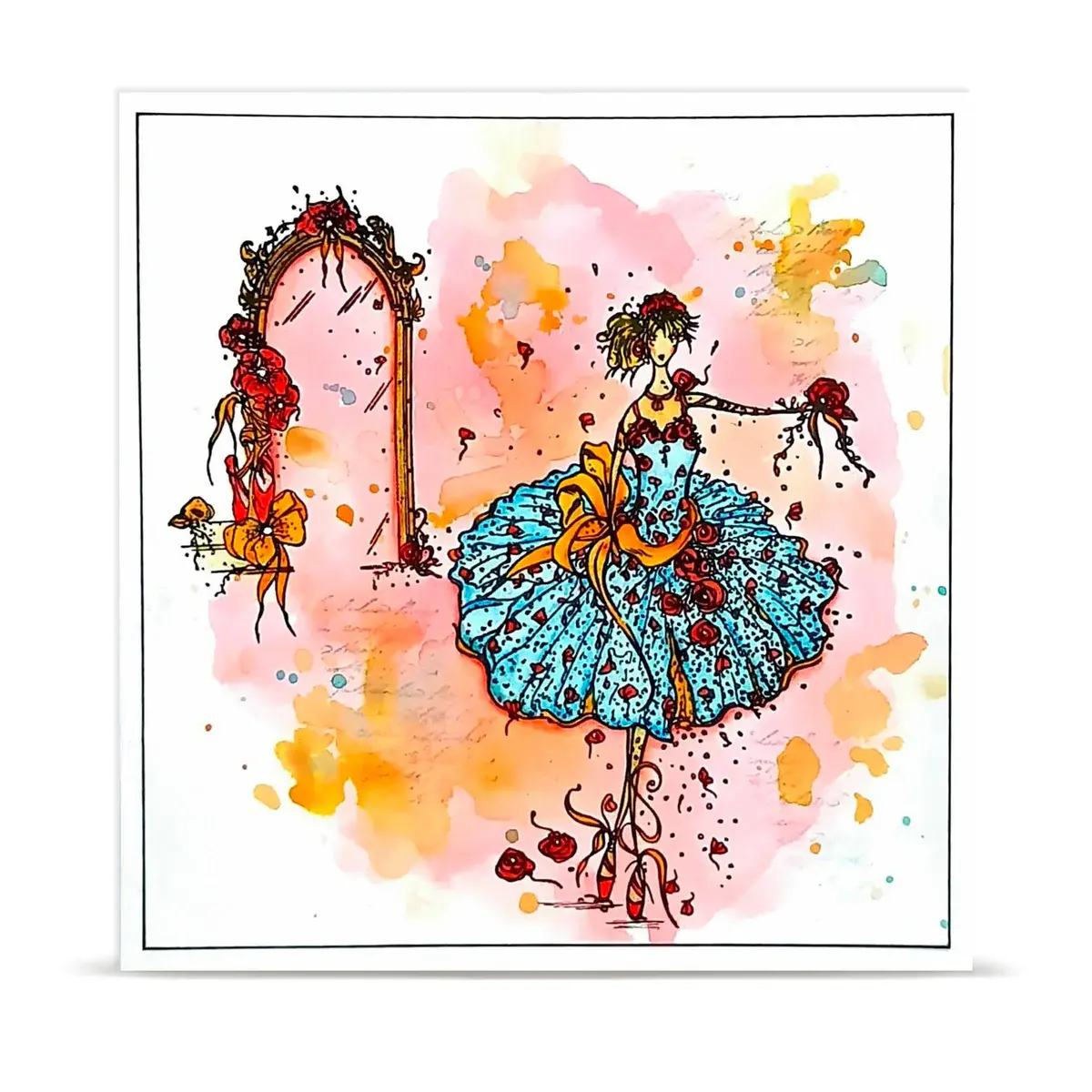 AALL & CREATE AALL & CREATE SOIZIC #1483 ROSE BALLET A6 CLEAR STAMP SET