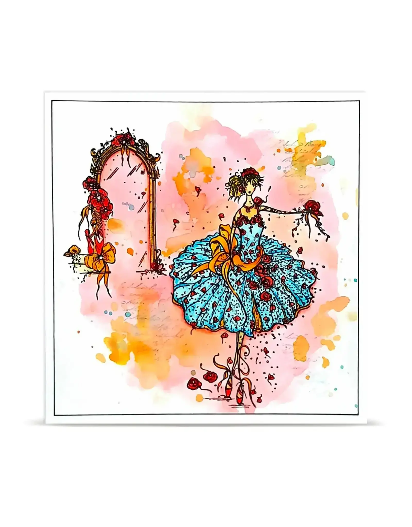 AALL & CREATE AALL & CREATE SOIZIC #1483 ROSE BALLET A6 CLEAR STAMP SET