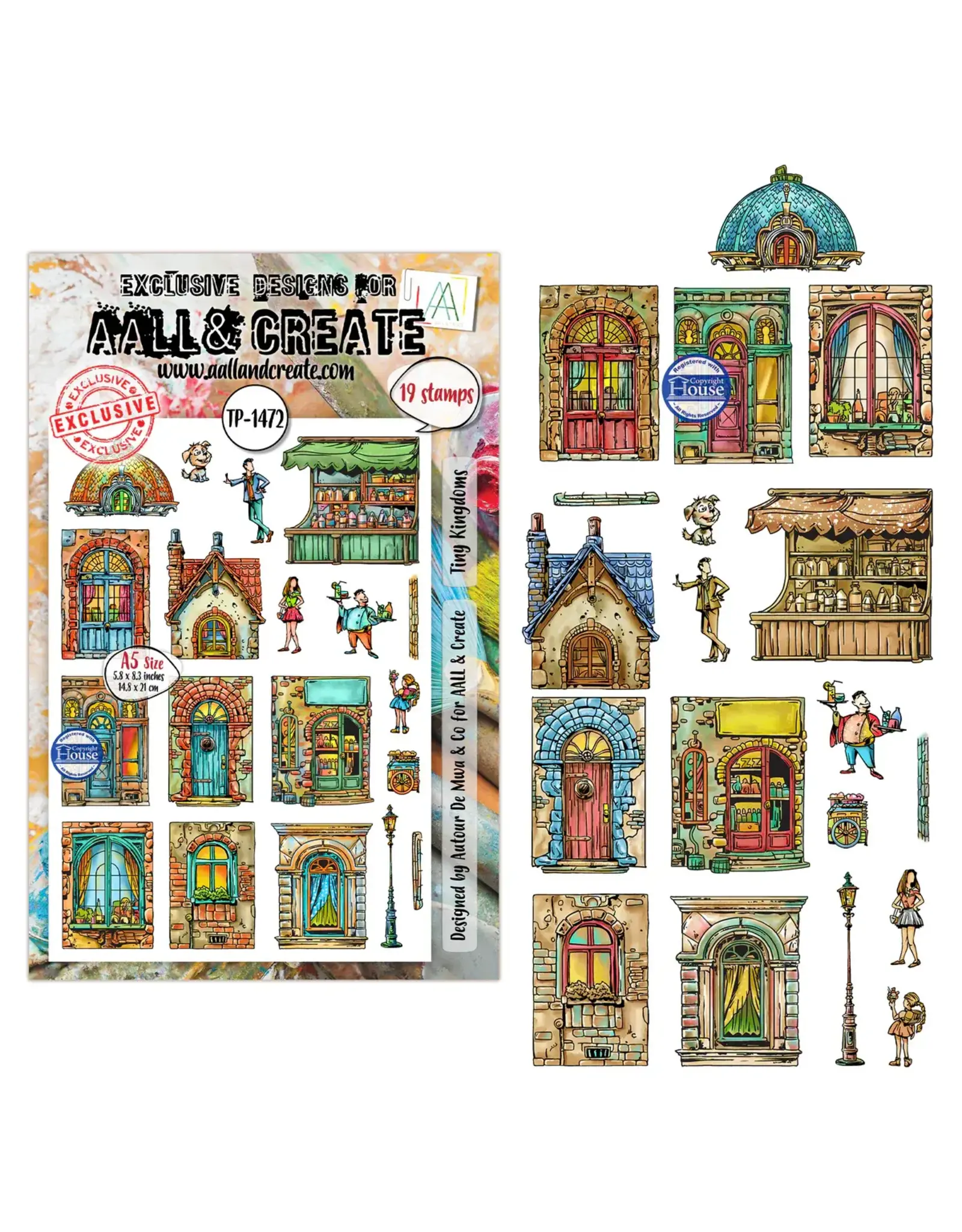 AALL & CREATE AALL & CREATE AUTOUR DE MWA #1472 TINY KINGDOMS A5 CLEAR STAMP SET