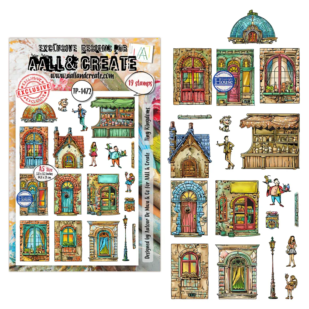 AALL & CREATE AALL & CREATE AUTOUR DE MWA #1472 TINY KINGDOMS A5 CLEAR STAMP SET