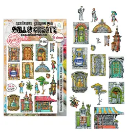 AALL & CREATE AALL & CREATE AUTOUR DE MWA #1473 SIDEWALK STORIES A5 CLEAR STAMP SET