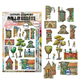 AALL & CREATE AALL & CREATE AUTOUR DE MWA #1474 HAPPY TOWN PEOPLE A5 CLEAR STAMP SET