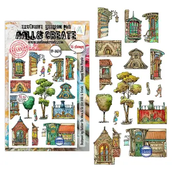 AALL & CREATE AALL & CREATE AUTOUR DE MWA #1474 HAPPY TOWN PEOPLE A5 CLEAR STAMP SET