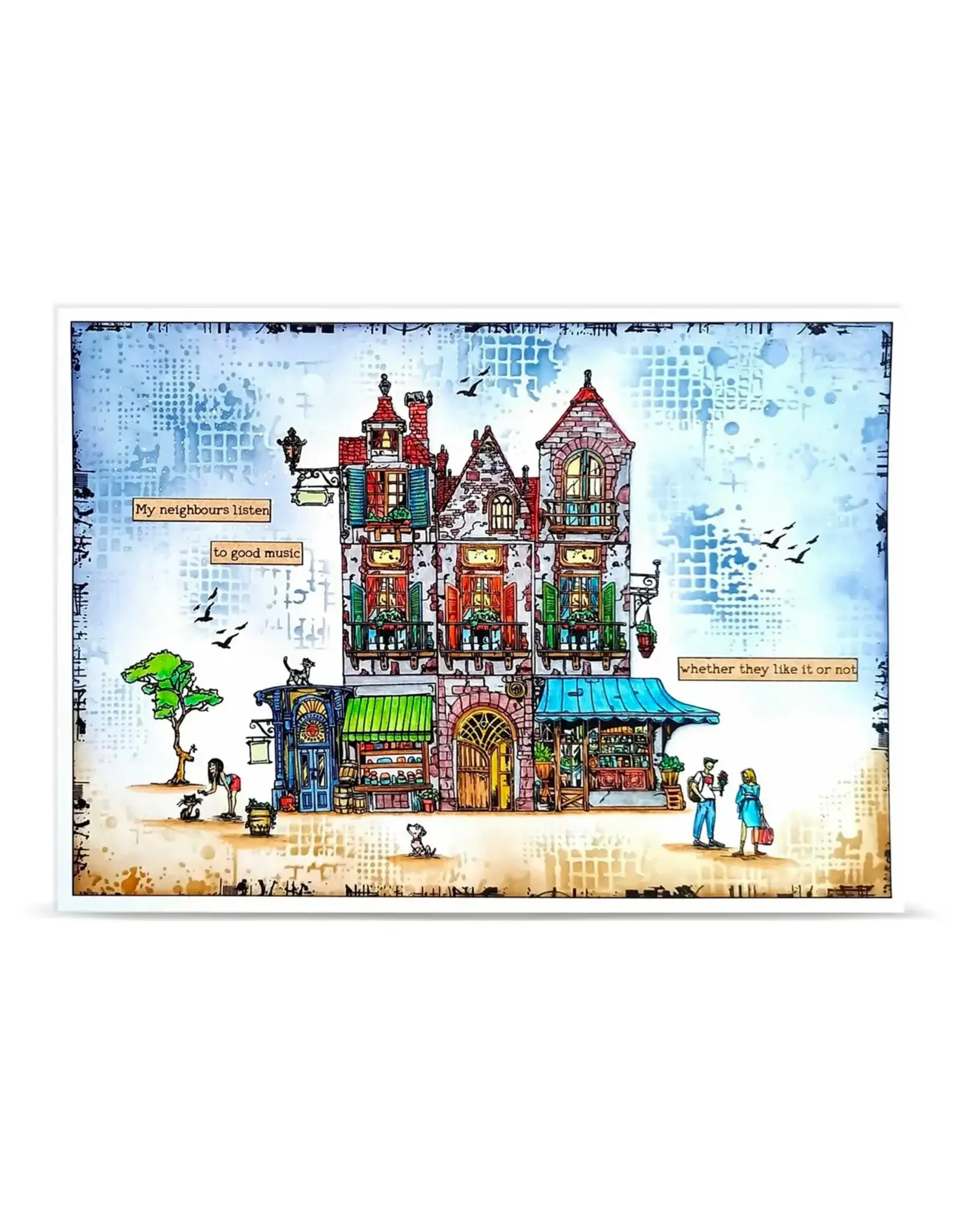 AALL & CREATE AALL & CREATE AUTOUR DE MWA #1474 HAPPY TOWN PEOPLE A5 CLEAR STAMP SET