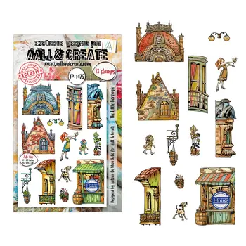 AALL & CREATE AALL & CREATE AUTOUR DE MWA #1475 LITTLE BOROUGH A6 CLEAR STAMP SET