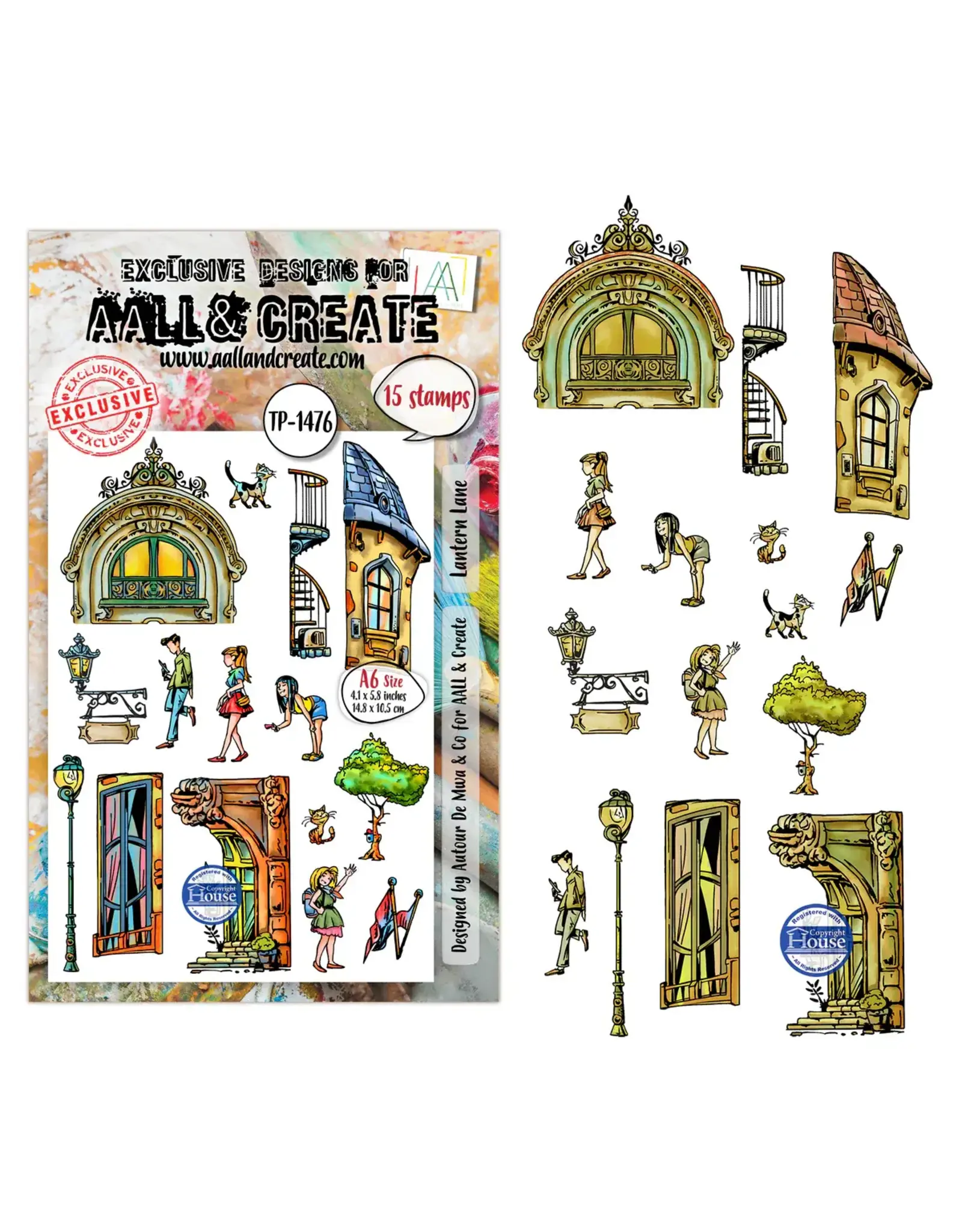 AALL & CREATE AALL & CREATE AUTOUR DE MWA #1476 LITTLE BOROUGH A6 CLEAR STAMP SET