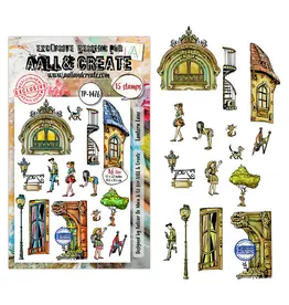 AALL & CREATE AALL & CREATE AUTOUR DE MWA #1476 LITTLE BOROUGH A6 CLEAR STAMP SET