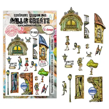 AALL & CREATE AALL & CREATE AUTOUR DE MWA #1476 LITTLE BOROUGH A6 CLEAR STAMP SET