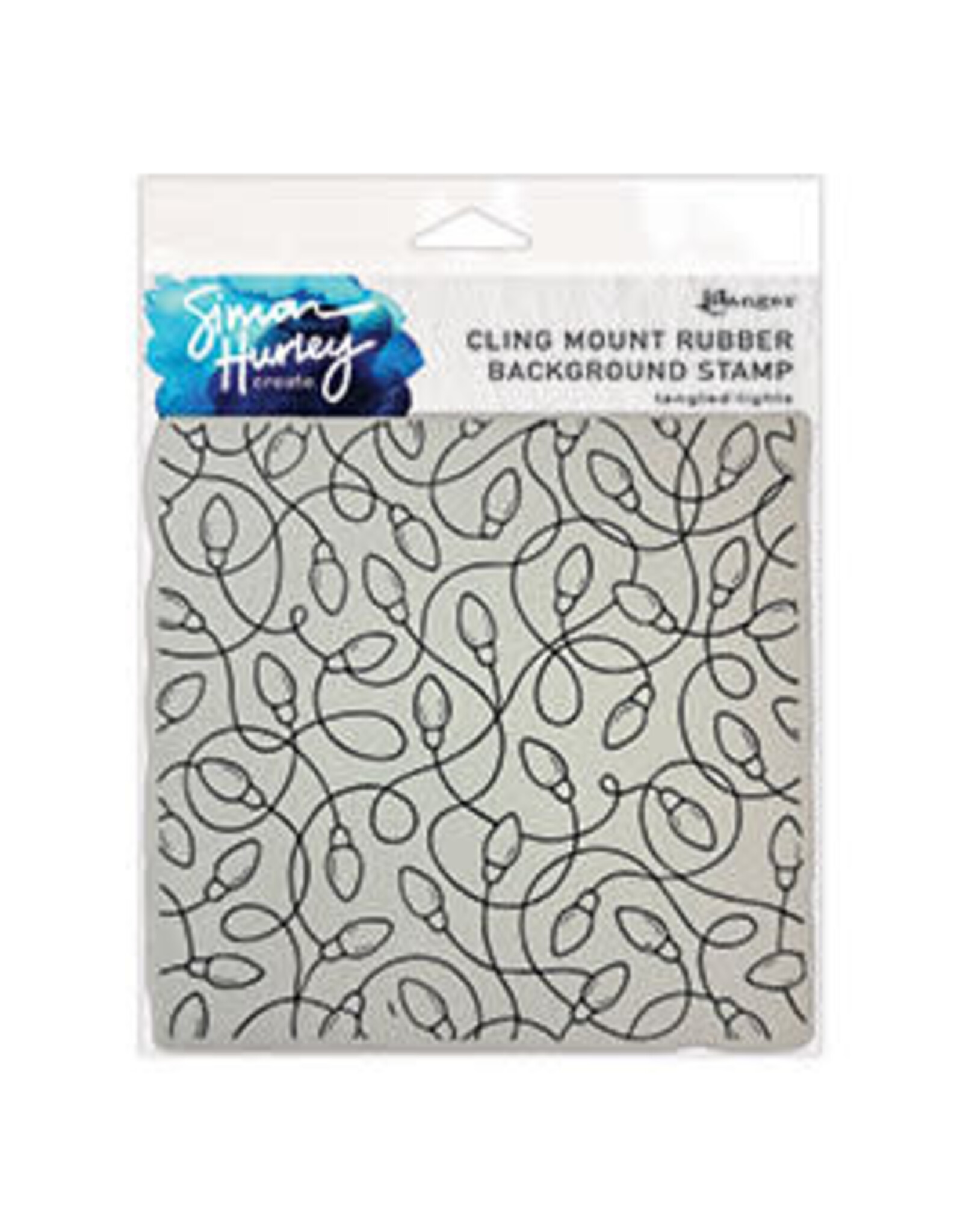 RANGER RANGER SIMON HURLEY CREATE TANGLED LIGHTS 6x6 RUBBER BACKGROUND STAMP