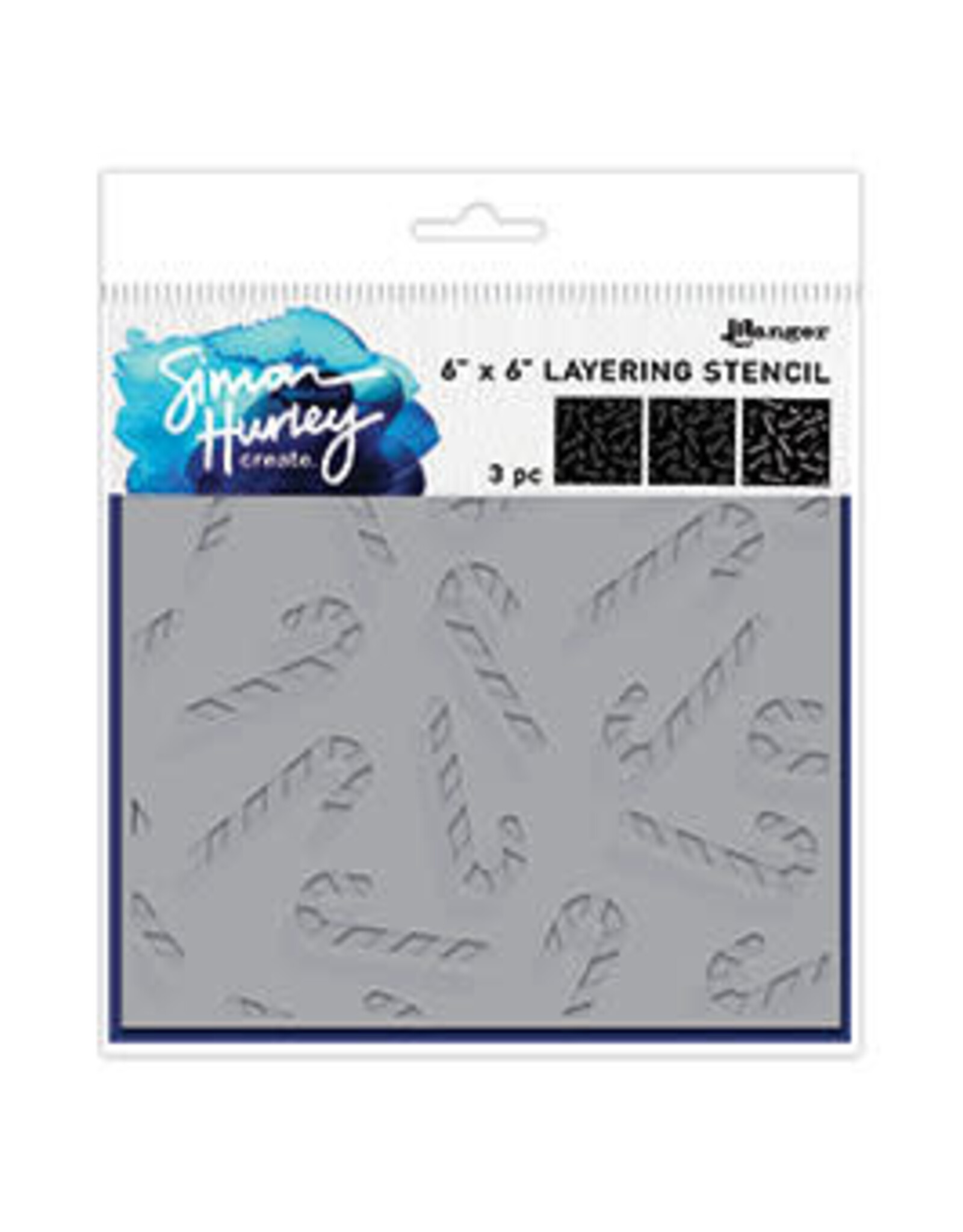 RANGER RANGER SIMON HURLEY CANDY CANES 6x6 LAYERING STENCIL SET