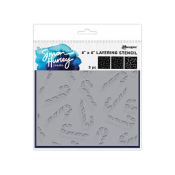 RANGER RANGER SIMON HURLEY CANDY CANES 6x6 LAYERING STENCIL SET