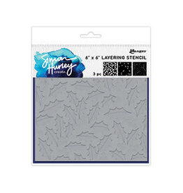 RANGER RANGER SIMON HURLEY FESTIVE HOLLY 6x6 LAYERING STENCIL SET