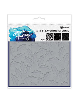 RANGER RANGER SIMON HURLEY FESTIVE HOLLY 6x6 LAYERING STENCIL SET