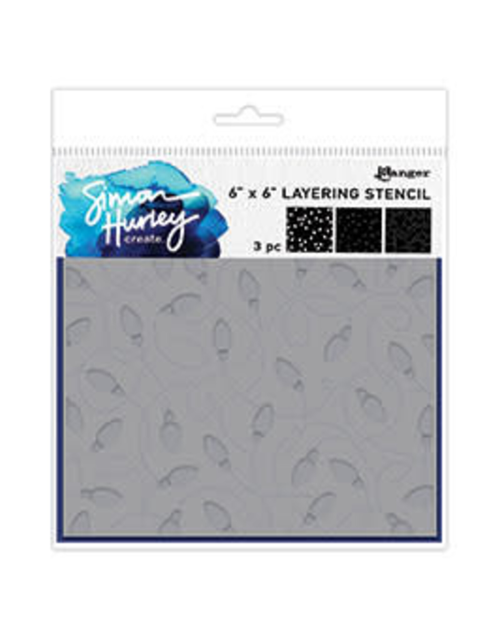 RANGER RANGER SIMON HURLEY TANGLED LIGHTS 6x6 LAYERING STENCIL SET