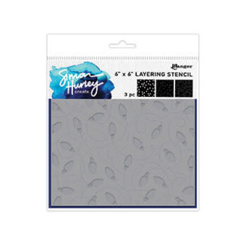 RANGER RANGER SIMON HURLEY TANGLED LIGHTS 6x6 LAYERING STENCIL SET