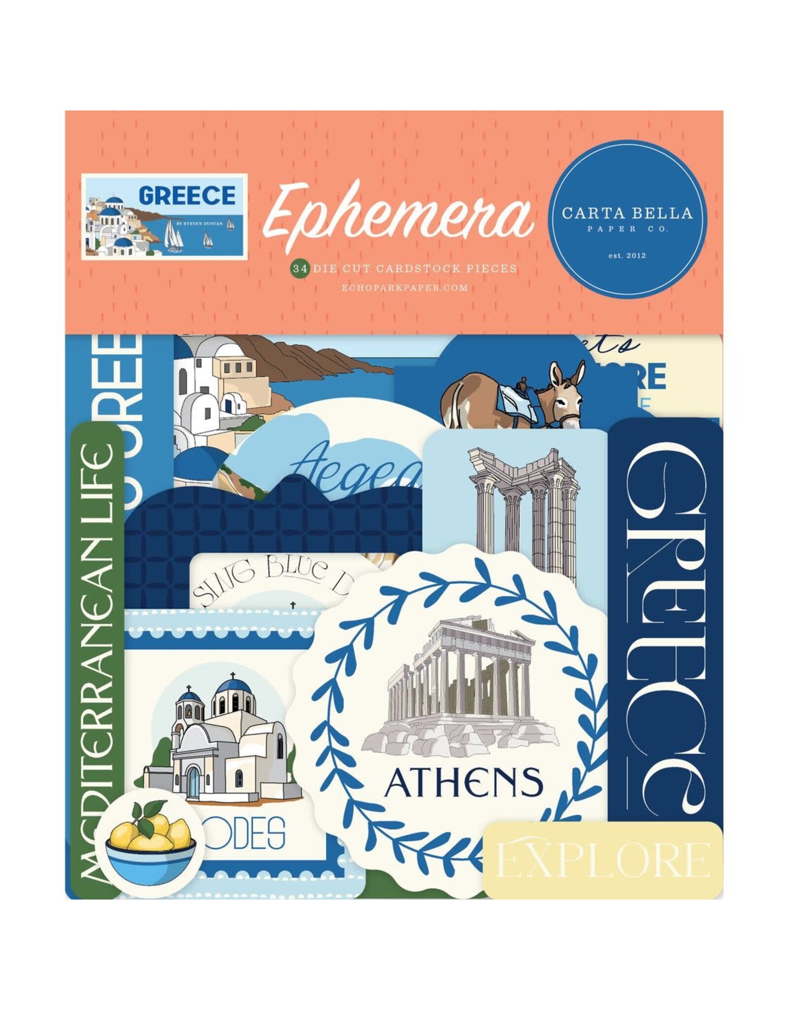 CARTA BELLA CARTA BELLA GREECE EPHEMERA DIE CUTS
