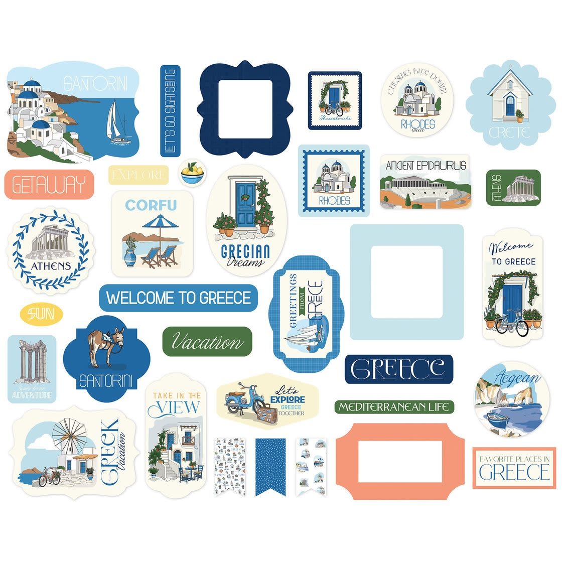 CARTA BELLA CARTA BELLA GREECE EPHEMERA DIE CUTS