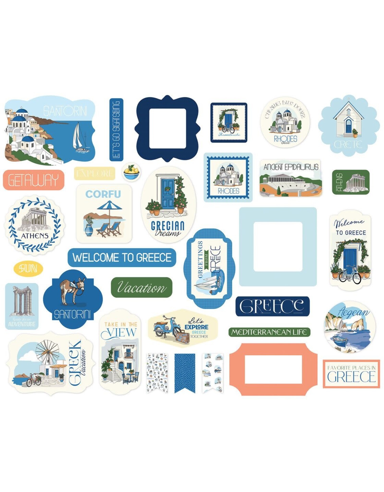 CARTA BELLA CARTA BELLA GREECE EPHEMERA DIE CUTS