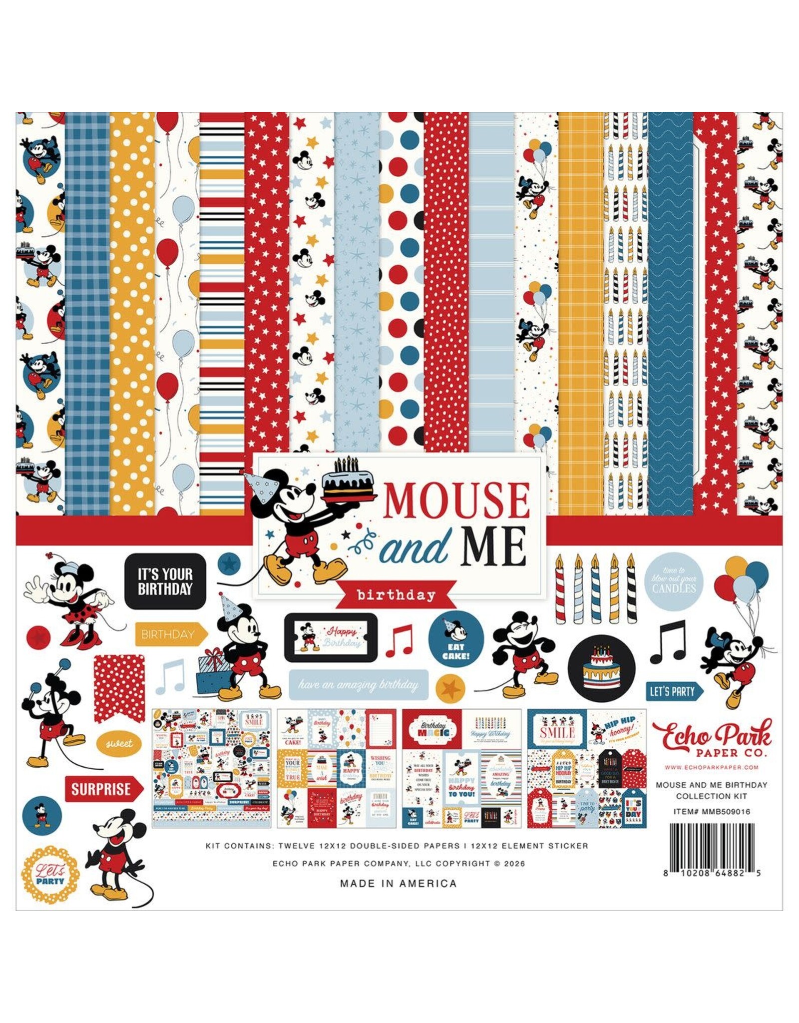 ECHO PARK PAPER ECHO PARK MOUSE AND ME BIRTHDAY 12x12 COLLECTION KIT