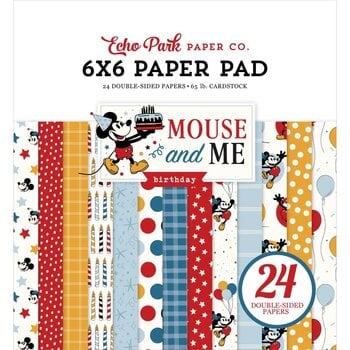 ECHO PARK PAPER ECHO PARK MOUSE AND ME BIRTHDAY 6x6 PAPER PAD 24 SHEETS