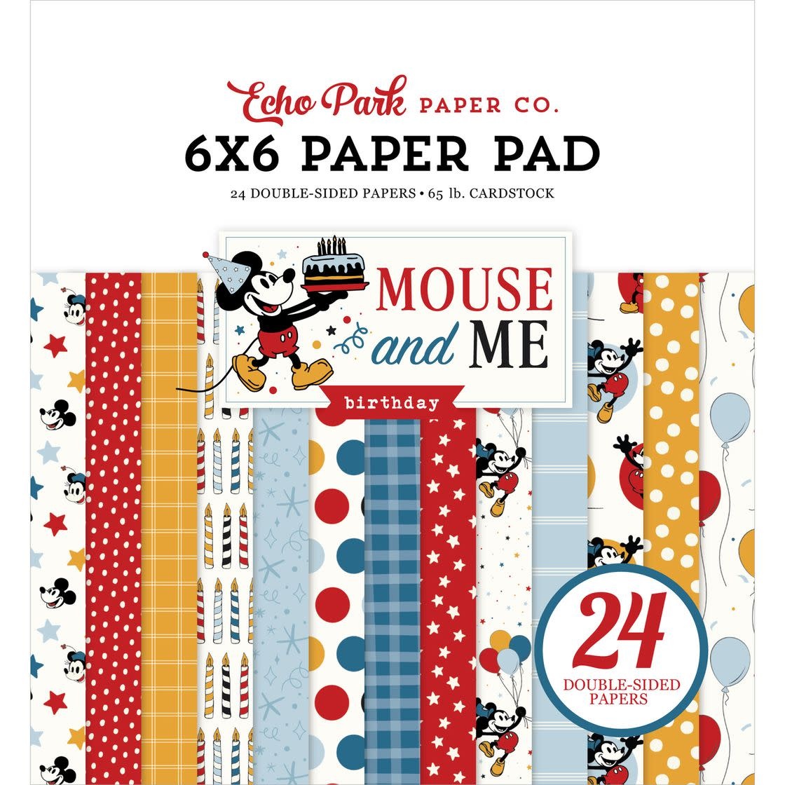 ECHO PARK PAPER ECHO PARK MOUSE AND ME BIRTHDAY 6x6 PAPER PAD 24 SHEETS