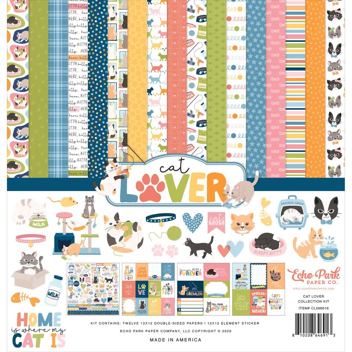 ECHO PARK PAPER ECHO PARK CAT LOVER 12x12 COLLECTION KIT