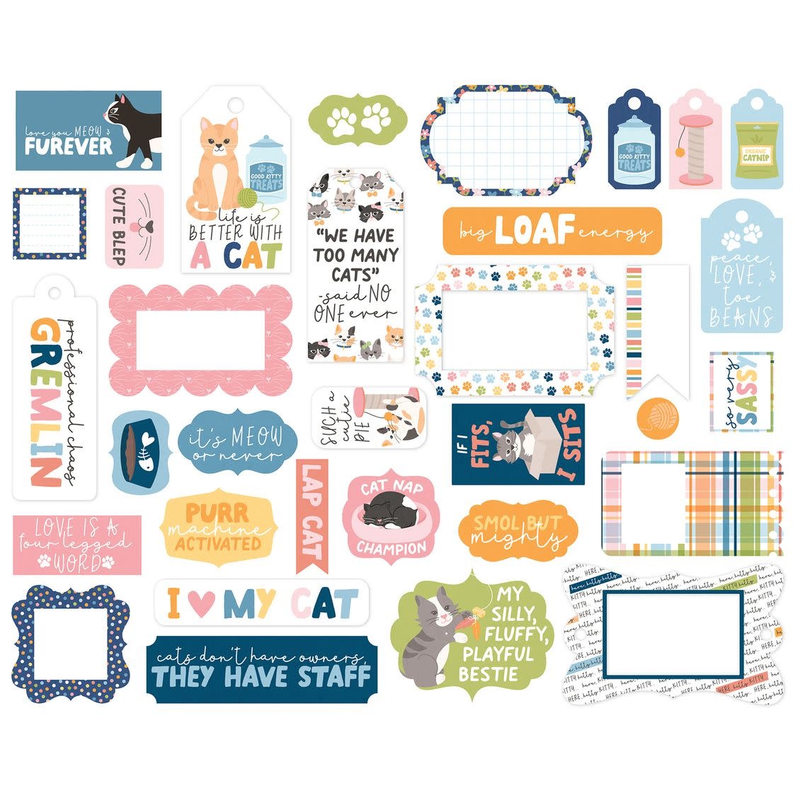 ECHO PARK PAPER ECHO PARK CAT LOVER FRAMES & TAGS EPHEMERA DIE-CUTS