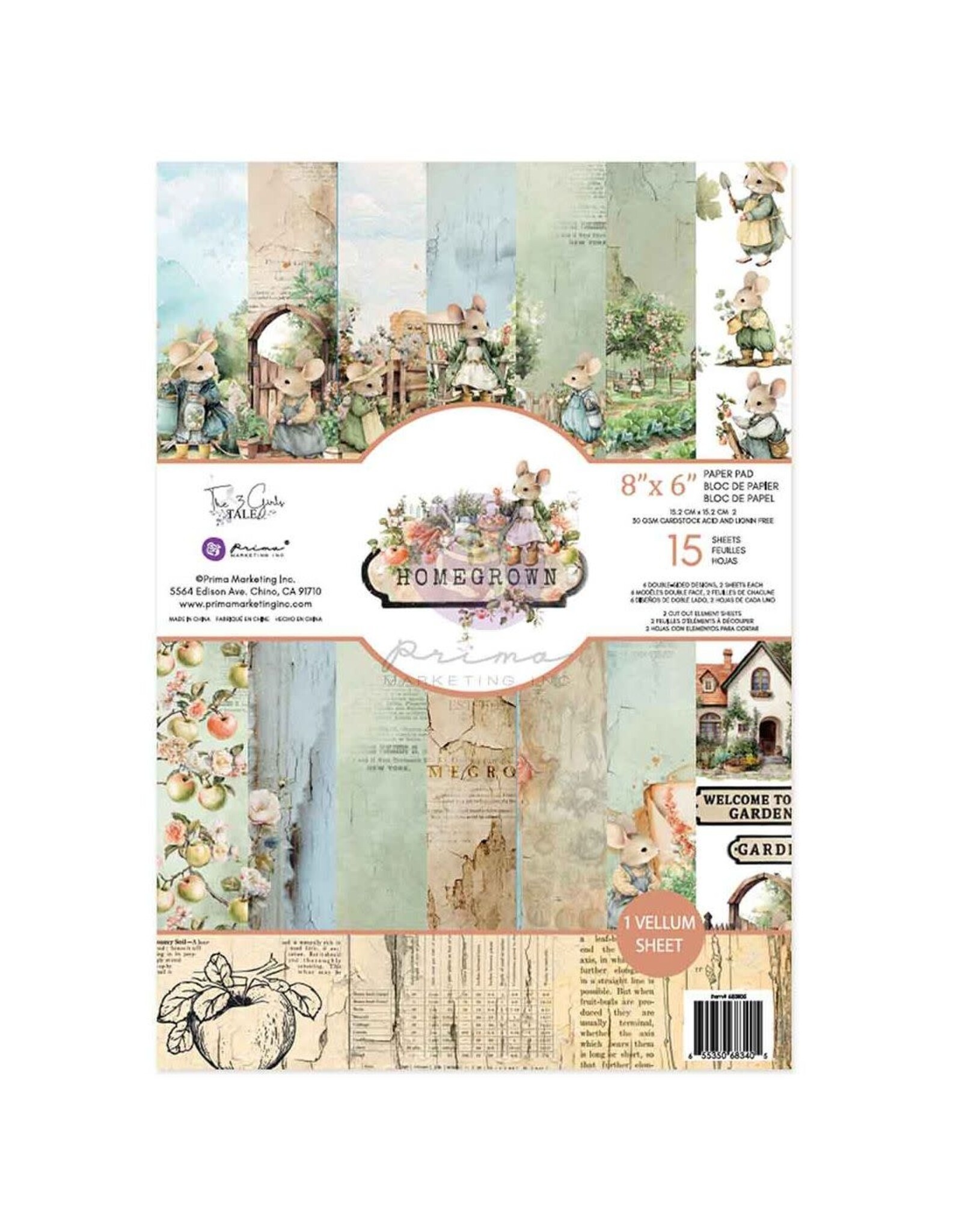 PRIMA PRIMA HOMEGROWN 6x8 PAPER PAD 15 SHEETS