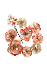 PRIMA PRIMA HOMEGROWN APPLE BLOSSOM GARDEN PAPER FLOWERS 9/PK