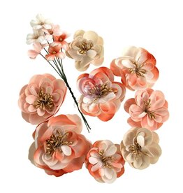 PRIMA PRIMA HOMEGROWN APPLE BLOSSOM GARDEN PAPER FLOWERS 9/PK