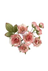 PRIMA PRIMA HOMEGROWN GARDEN ROSE BLUSH PAPER FLOWERS 10/PK