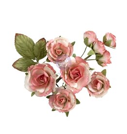 PRIMA PRIMA HOMEGROWN GARDEN ROSE BLUSH PAPER FLOWERS 10/PK