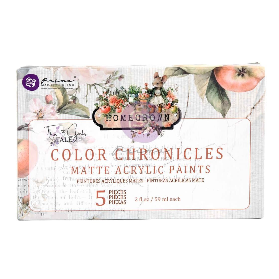 PRIMA PRIMA HOMEGROWN COLOR CHRONICLES ACRYLIC PAINT 5/PK