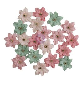 PRIMA PRIMA BUTTONS & KEEPSAKES DELICATE TRIMMINGS PAPER FLOWERS 20/PK