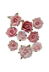 PRIMA PRIMA BUTTONS & KEEPSAKES ENVELOPED ROSES PAPER FLOWERS 9/PK