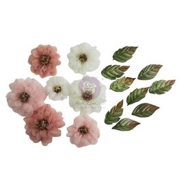 PRIMA PRIMA BUTTONS & KEEPSAKES SHEER BEAUTIES PAPER FLOWERS 16/PK
